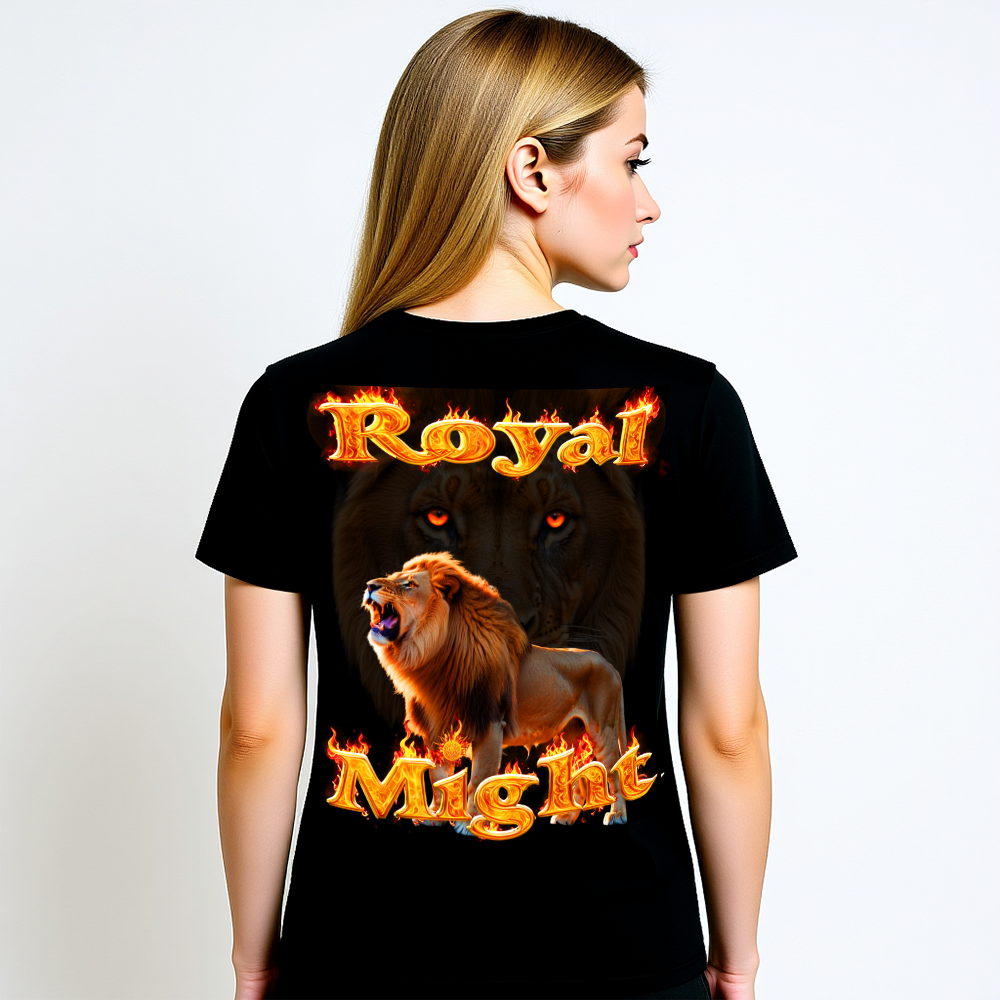 Löwe T-Shirt „Royal Might“ – Unisex Double Print Design