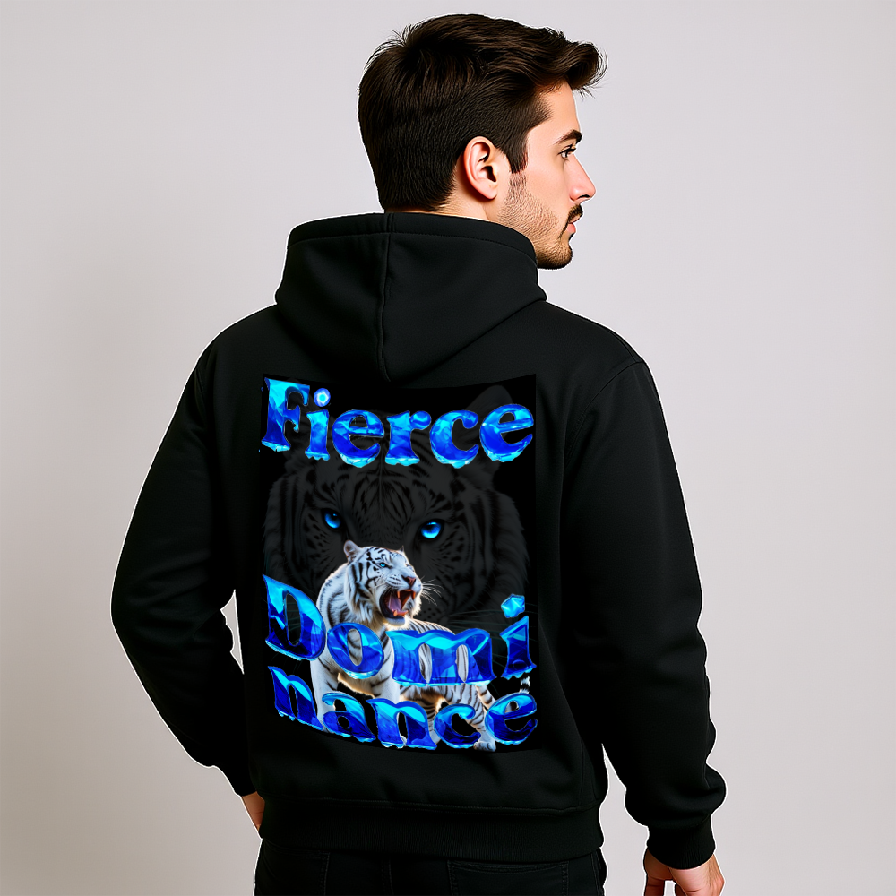 White Tiger Hoodie „Fierce Dominance“ – Oversized Unisex Kapuzenpullover