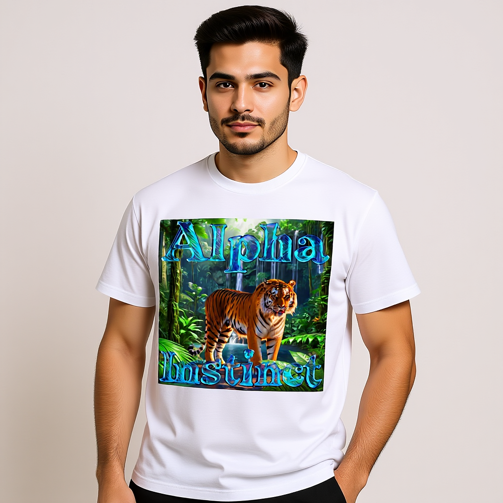 Tiger T-Shirt „Alpha Instinct“ – Double Print Oversized Unisex Shirt