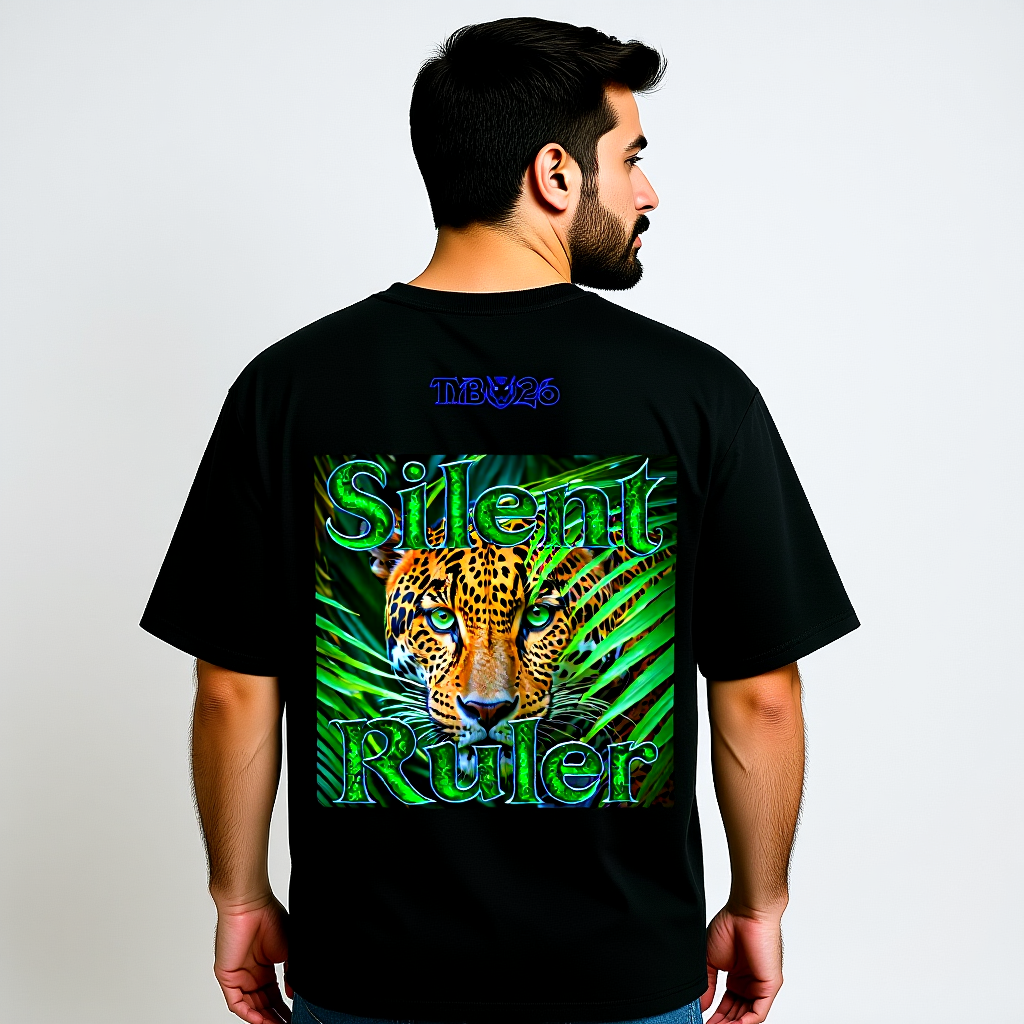 Jaguar T-Shirt „Silent Ruler“ – Double Print Oversized Unisex Shirt