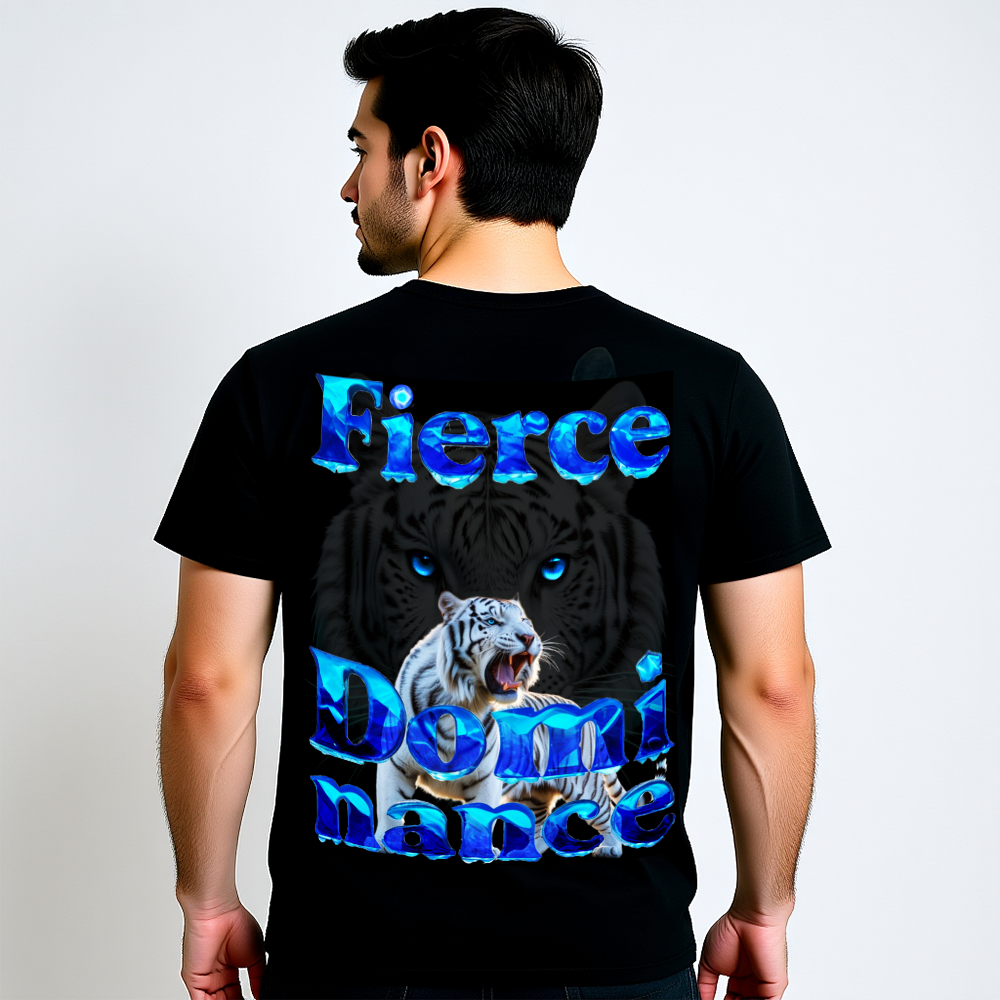 White Tiger T-Shirt „Fierce Dominance“ – Unisex Double Print Design
