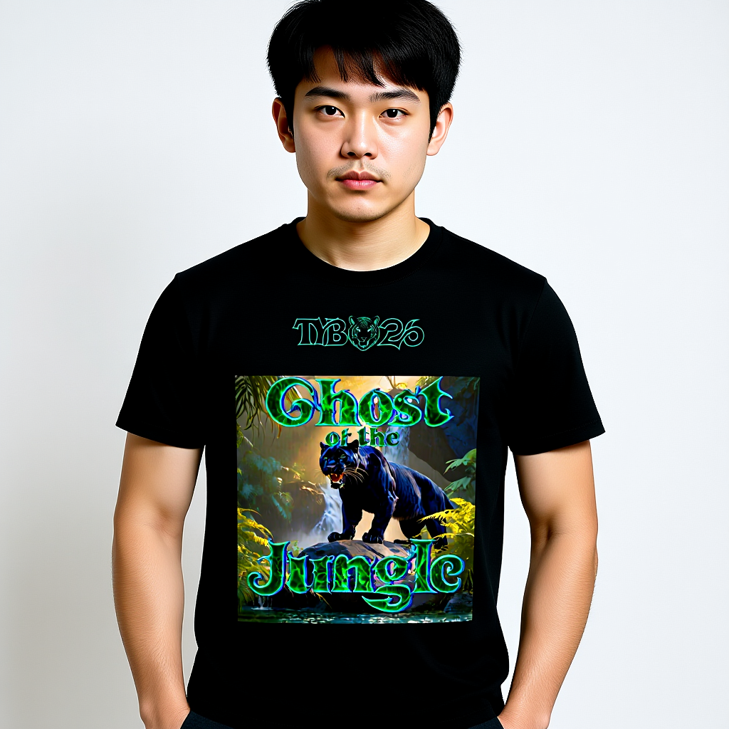 Panther T-Shirt „Ghost of the Jungle" Classic – Green“ – Unisex Frontdruck Design