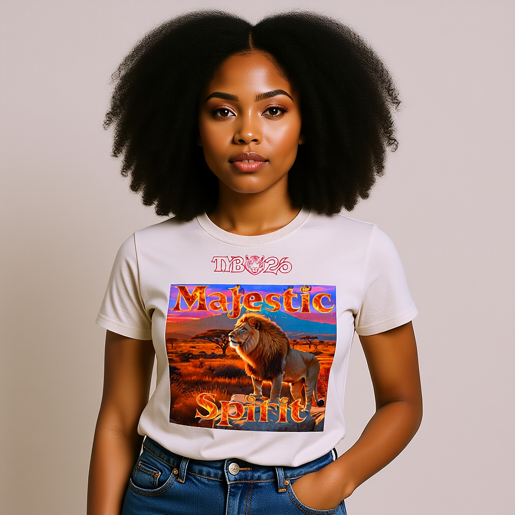 Löwe T-Shirt „Majestic Spirit" Classic – Unisex Frontdruck Design