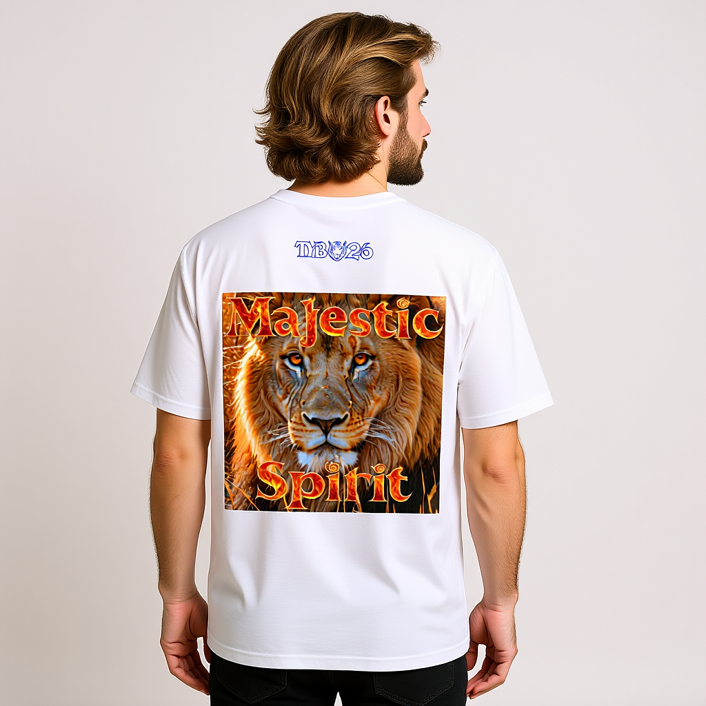 Löwe T-Shirt „Majestic Spirit“ – Double Print Oversized Unisex Shirt