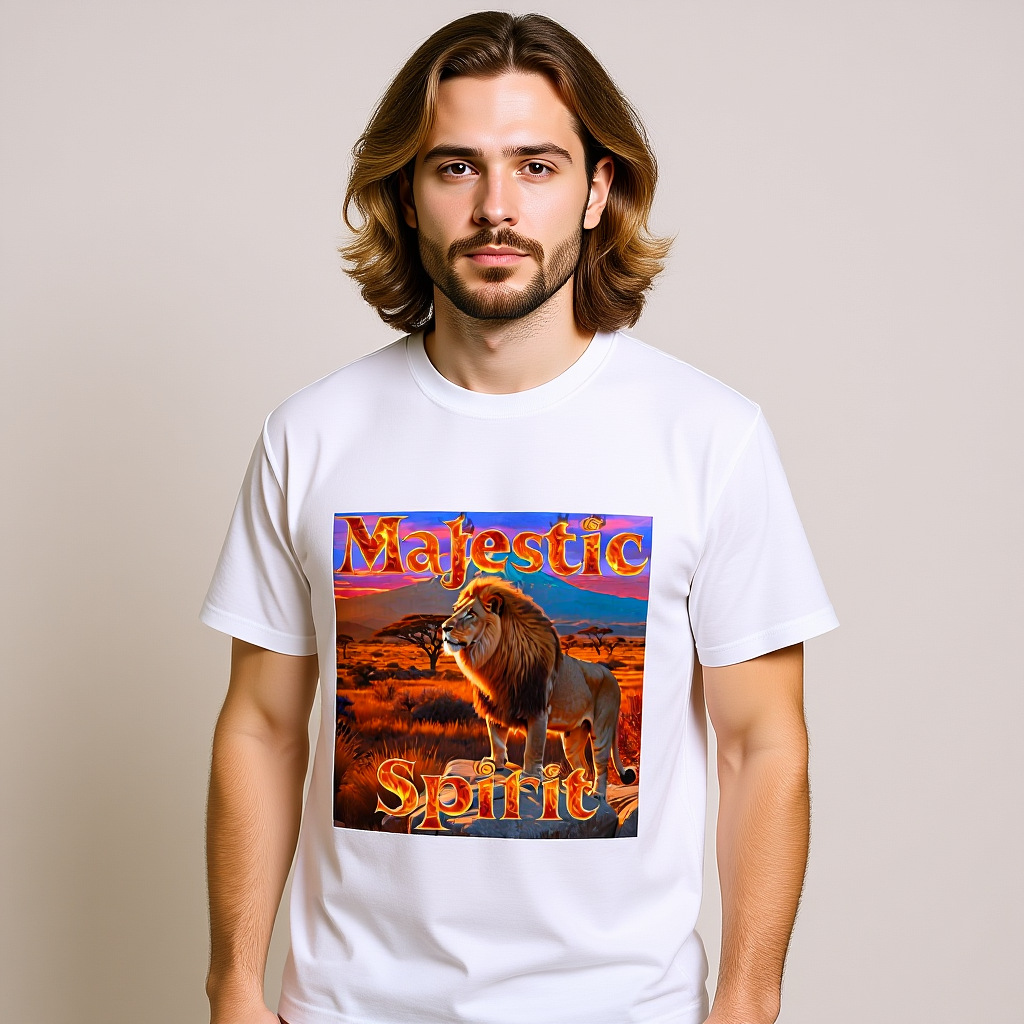 Löwe T-Shirt „Majestic Spirit“ – Double Print Oversized Unisex Shirt